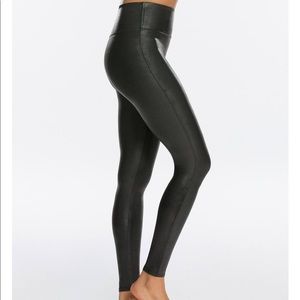 Spanx Faux Leather Leggings Black New Size XL